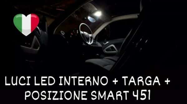 Kit Luci Targa Led Per Smart Fortwo W450 W451 W453 Canbus 12V 5W Bianco